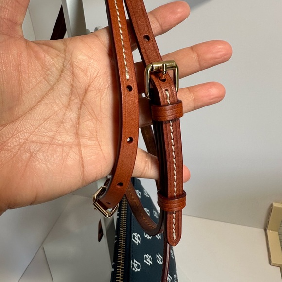 Dooney & Bourke Signature Coated Canvas Small Crossbody Bag, Blue, EUC - Picture 8 of 9